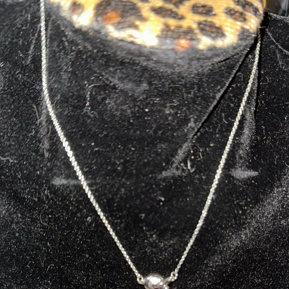 Kate Spade silver tone twisted knot heart necklace - Picture 3 of 5
